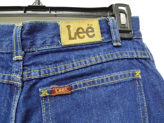 Lee . 80s 90s high waist blue denim pleated jeans… - image 5