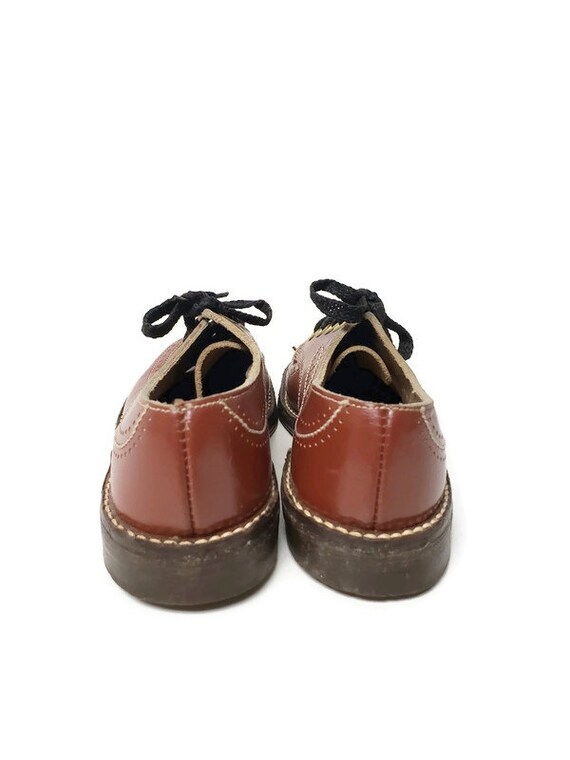 60s 70s kids 2-tone leather shoes . kids 9.5 - 10 - image 9