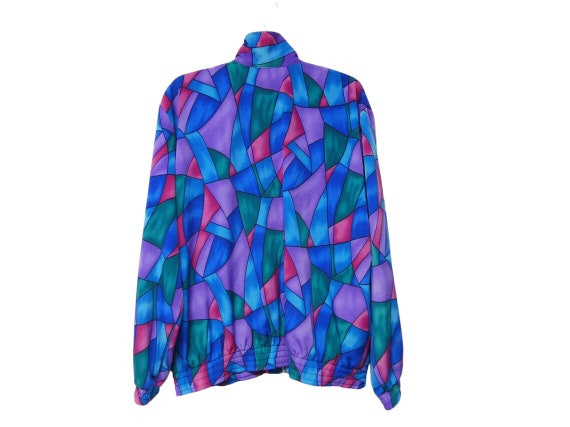 Teddi . 80s 90s  multi-color poly jacket . XL - image 3