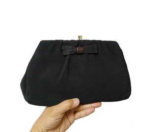 Harry Levine . 50s 60s black clutch . party bag