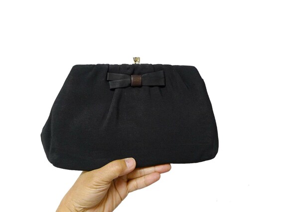 Harry Levine . 50s 60s black clutch . party bag - image 1