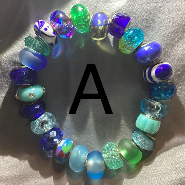 Ocean Themed Clay Bead Bracelet Lot/Collection 5 Variations