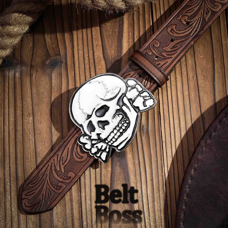 thumbnail image 2 of Original Cowboy Skull Rifles Western Belt Buckle For Men 2 of 4