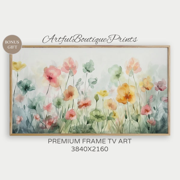 Samsung Frame TV Colorful Floral Wildflower TV Art Spring Flower Floral Painting Spring Botanical Detailed Art Tv Screensaver Oil Painting