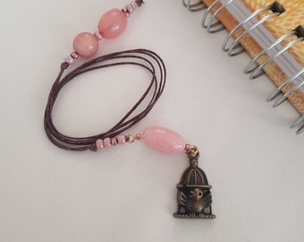 Bird Beaded Bookmark: Glass & Polymer Clay Beads, Metal Charm