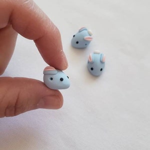 Bunny Rabbit Beads/ Set Of Three 15mm Polymer Clay Blue Bunnies/ Handmade/ Jewelry Supplies/ Easter Beads/ Animal Beads/ Crafts/ Beading image 7