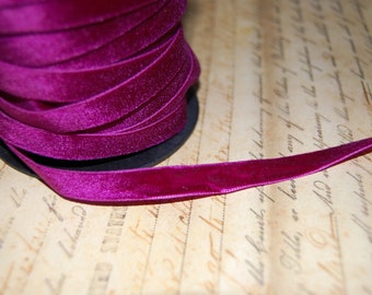 Aubergine Velvet Ribbon 3/8 wide