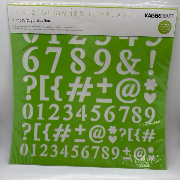 Kaisercraft Number and Punctuation Stencil