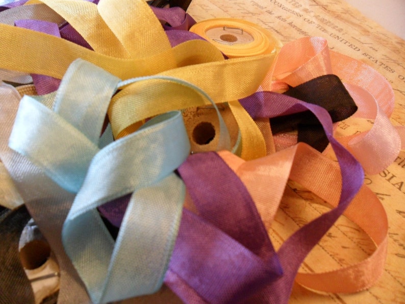 10 Yards any combination of Vintage Seam Binding Ribbon image 1