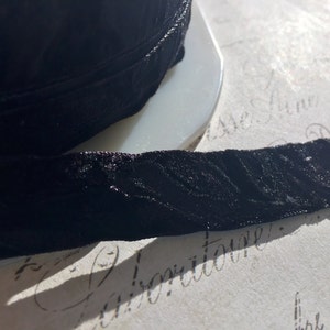 Classic Black Crushed Velvet Ribbon, Approx 5/8" wide