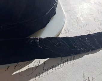 Classic Black Crushed Velvet Ribbon, Approx 5/8" wide