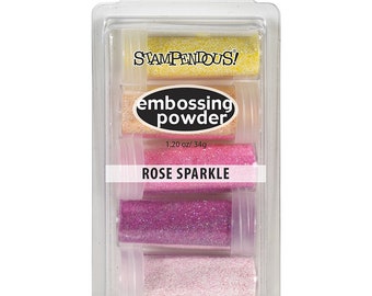 Stampendous Embossing Powder Set Rose Sparkle 5 colors