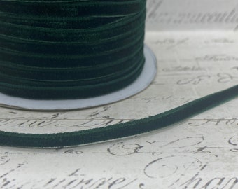 1/8 inch Forest Green Velvet Ribbon