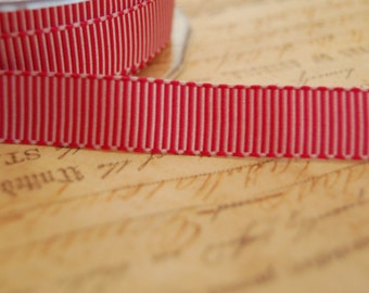 Pink Peppermint Striped 5/8 inch Grosgrain Ribbon