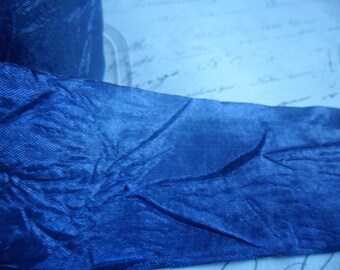 1.5 inch Deep Royal Blue Silky Sheer Crushed Ribbon