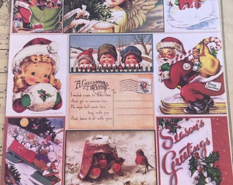 Creative Scraps Crafty Secrets Paper Vintage style Collage Sheets Ephemera Christmas