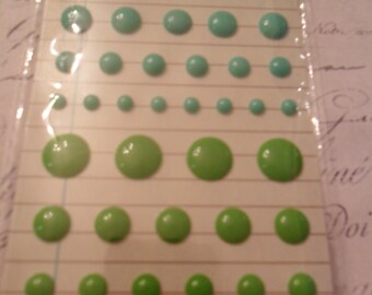Basic Gray Candy Buttons Aqua and Green Stickers