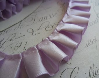 7/8 Pale Violet Pleated Satin Ribbon Ruffle Trim