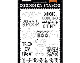 Echo Park Halloween Clear Stamp set Just Say Boo