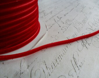 1/8 inch Ruby Red Velvet Ribbon