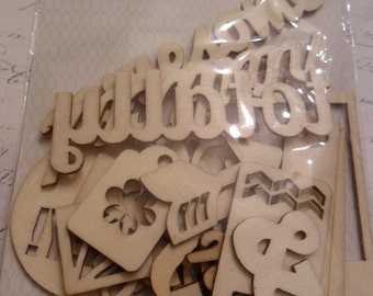 Basic Gray Hipster Collection Wood Veneer Die Cuts