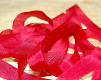 Ruby Red Vintage Seam Binding Ribbon