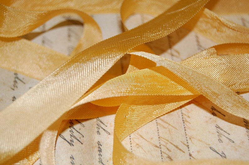 Buttercup Yellow Vintage Seam Binding Ribbon image 1