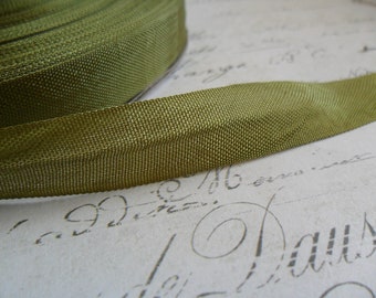 Olive Army Green Vintage Seam Binding Ribbon