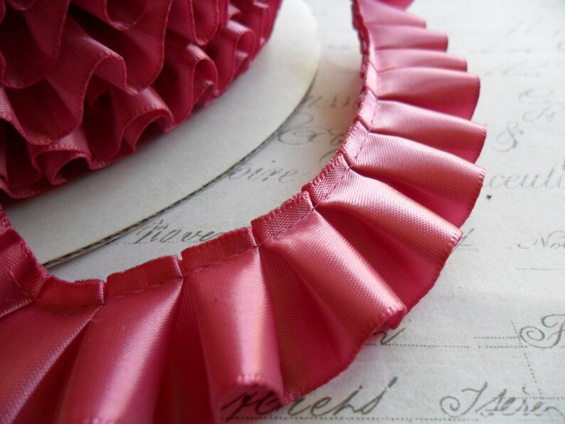 Rose Pink Satin Box Pleated Ruffle Trim 7/8 Wide - Etsy