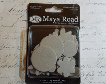 Maya Road: Mixed Blossom - Mini Chipboard -  38 Piece Set