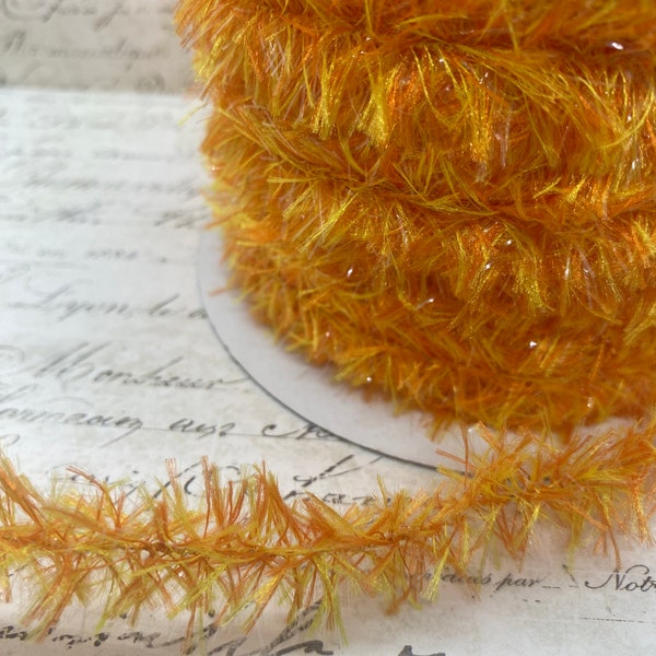 Orange Vintage Style Wired Tinsel Roping Trim