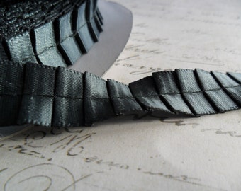 5/8 Slate Grey Pleated Satin Ribbon Trim