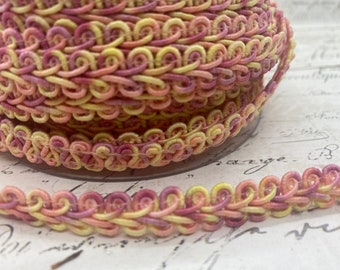 Beautiful Sherbet  Multi Colored  Woven Gimp Braid, approx 3/8 wide