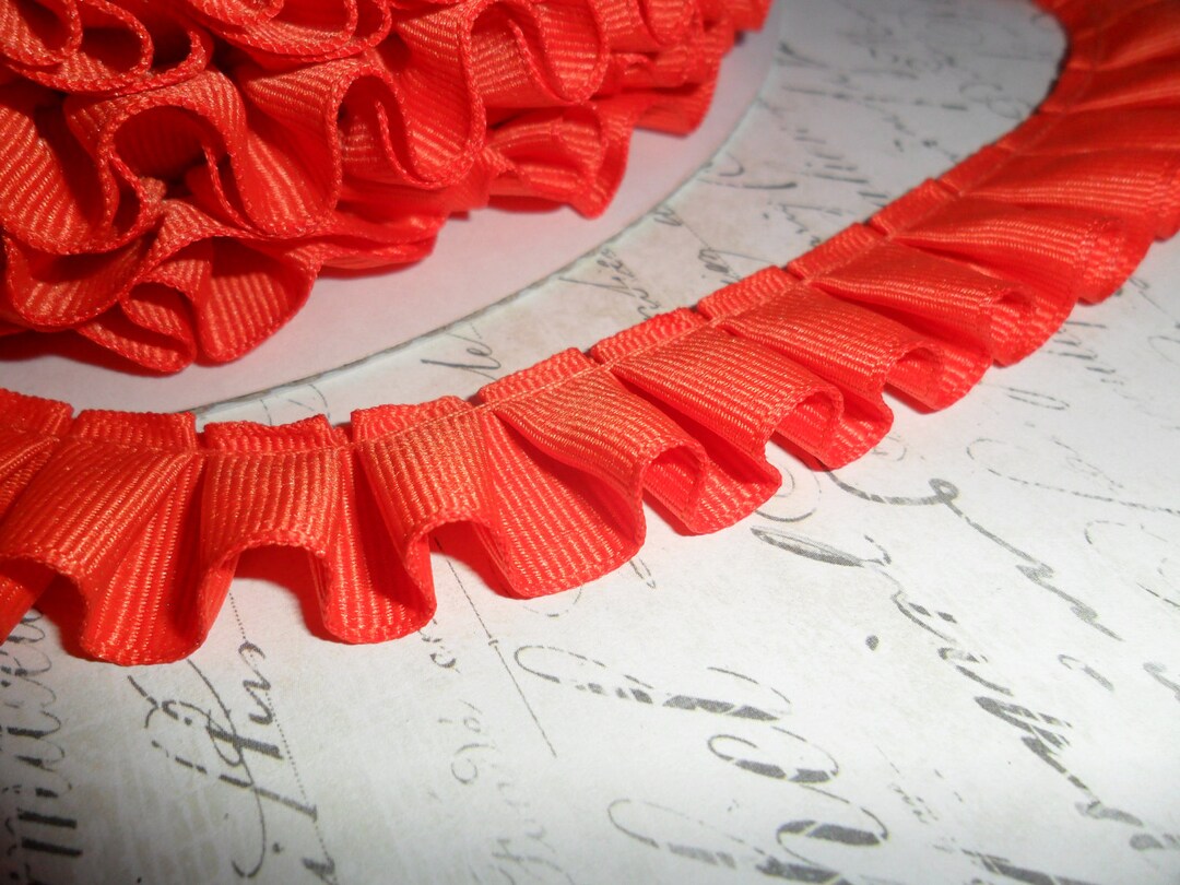 Orange Grosgrain Box Pleat Ruffle 7/8 Wide Ribbon Trim - Etsy