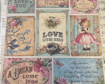 Creative Scraps Crafty Secrets Paper Collage Sheet Ephemera- love mail