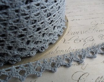 3/8 Petite Crochet Pale Blue Lace Trim