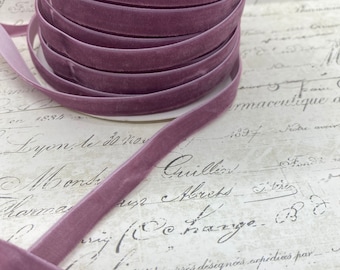 Dusty Mauve 3/8 inch wide Velvet Ribbon