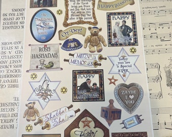 Heartwarming Vintage Crafty Secrets Stickers Jewish celebrations