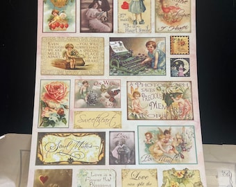 Crafty Secrets Heartwarming Vintage Image Cuts Collage Sheet Love and Romance Ephemera