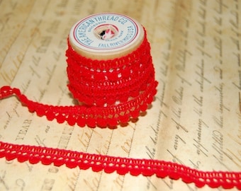 Very Cherry Red Petite Pom Pom Trim