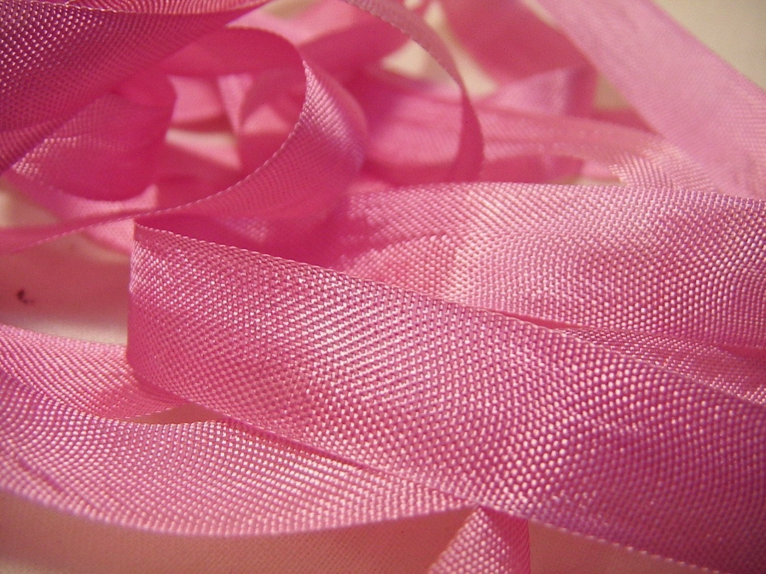 Rococo Pink Satin Striped 1 Organza Ribbon