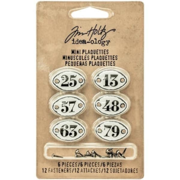 Tim Holtz Ideaology  Mini Number Plaquettes