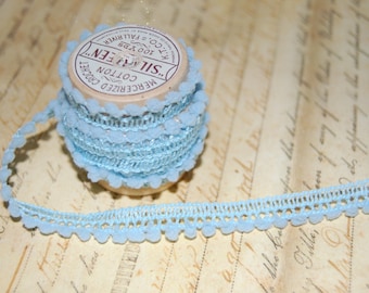 Baby Blue Petite Pom Pom Trim