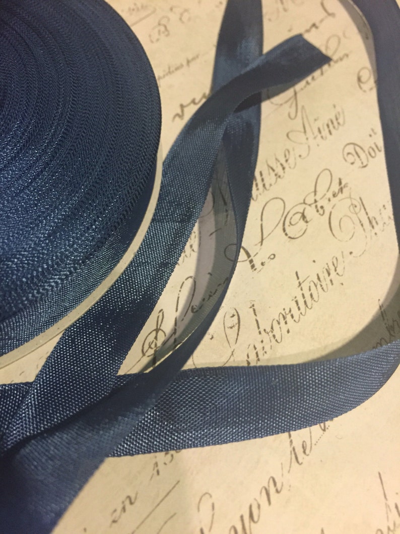 Union Blue Vintage Seam Binding Ribbon image 1
