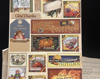 Crafty Secrets Heartwarming Vintage Image Cuts Collage Sheet Autumn Blessings ephemera