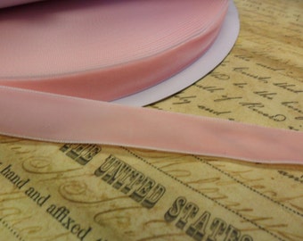 7/8 Sweet Baby Pink Velvet Ribbon