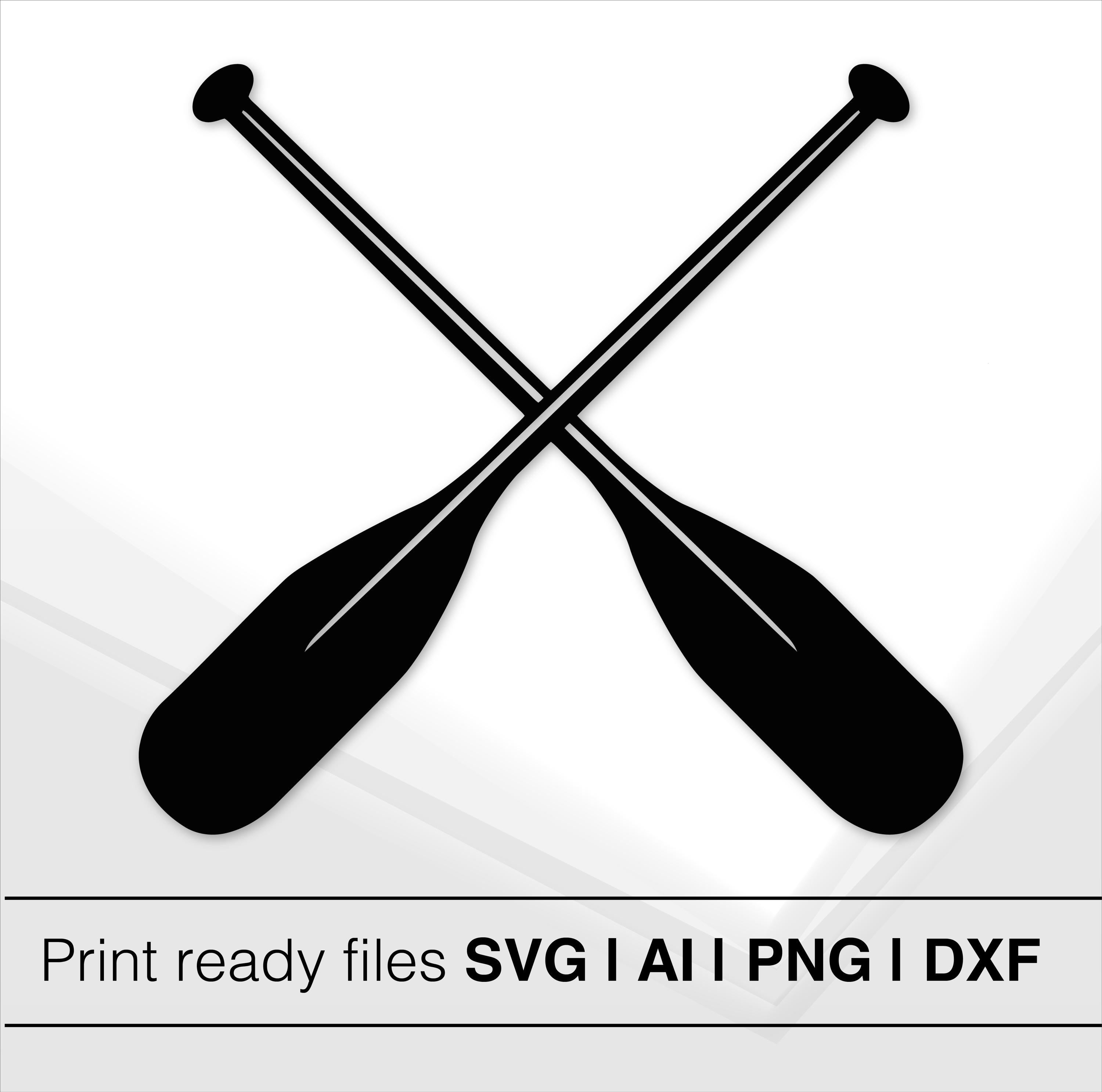 Crossed Oars Design | Instant Download | Minimalist Black And White | Perfect For Cutting Printing Projects