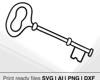 Antique Key SVG | Vintage Key Clipart | Key Silhouette File | Instant ...
