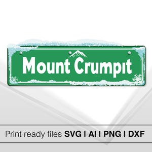 Mount Crumpit Trail Sign | Grinch  SVG | Instant Download | Welcome to Whoville SVG |  Instant Cut File | Grinch Inspired Street Sign