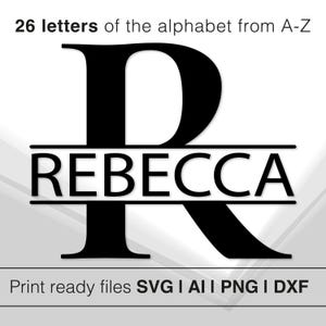 Alfabeto monograma de caligrafía personalizada / Letras iniciales elegantes / SVG de letras divididas para Cricut / Descarga instantánea / Archivos de alfabeto decorativo
